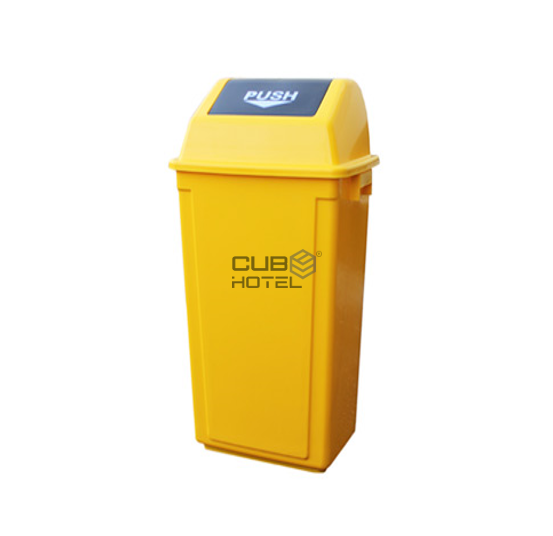 60L Trash Bucket with Tilting Lid Yellow